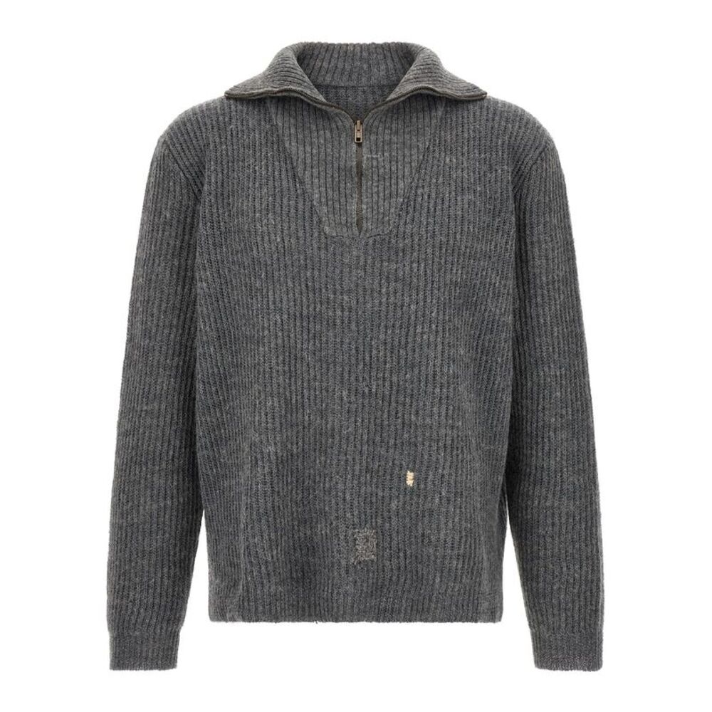 Maison Margiela Gray Linen Men's Cardigan